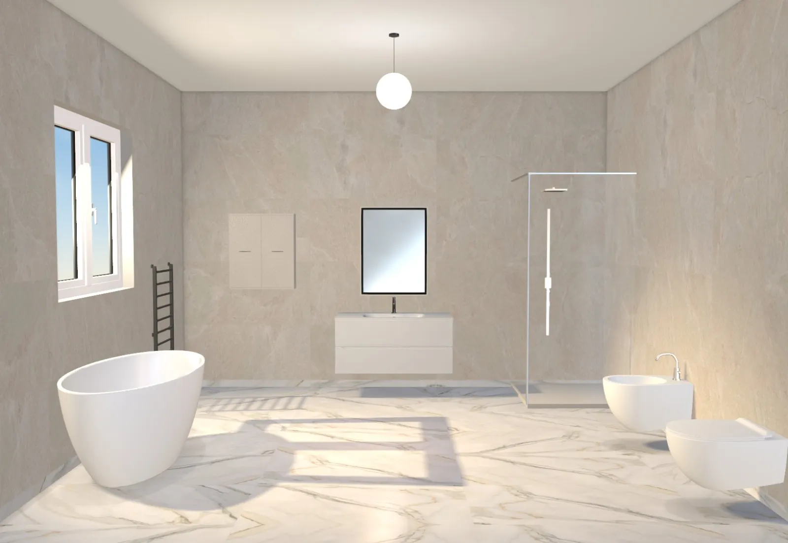 POSA — rendering 3D dell'ambiente prima dell'export AI